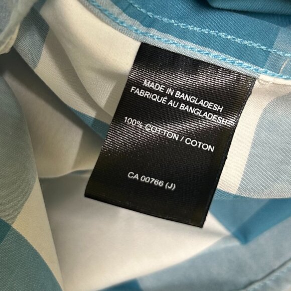 Daniel Hechter Paris Non Iron Turquoise White Bold Check Pineapple Shirt Size XL - Picture 7 of 7